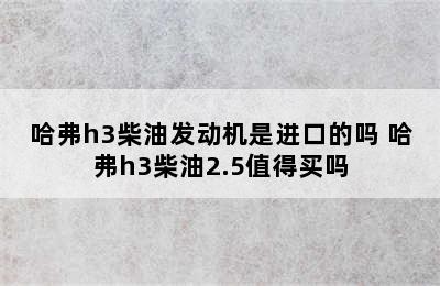 哈弗h3柴油发动机是进口的吗 哈弗h3柴油2.5值得买吗